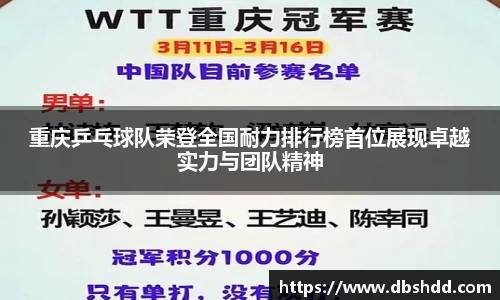 重庆乒乓球队荣登全国耐力排行榜首位展现卓越实力与团队精神